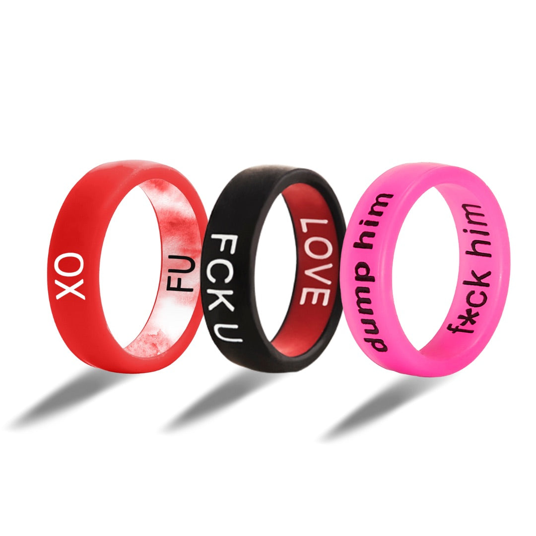 Flip Dump Him 3 Pack Rings