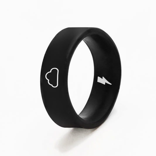 Flip Reversible lightning bolt / cloud ring