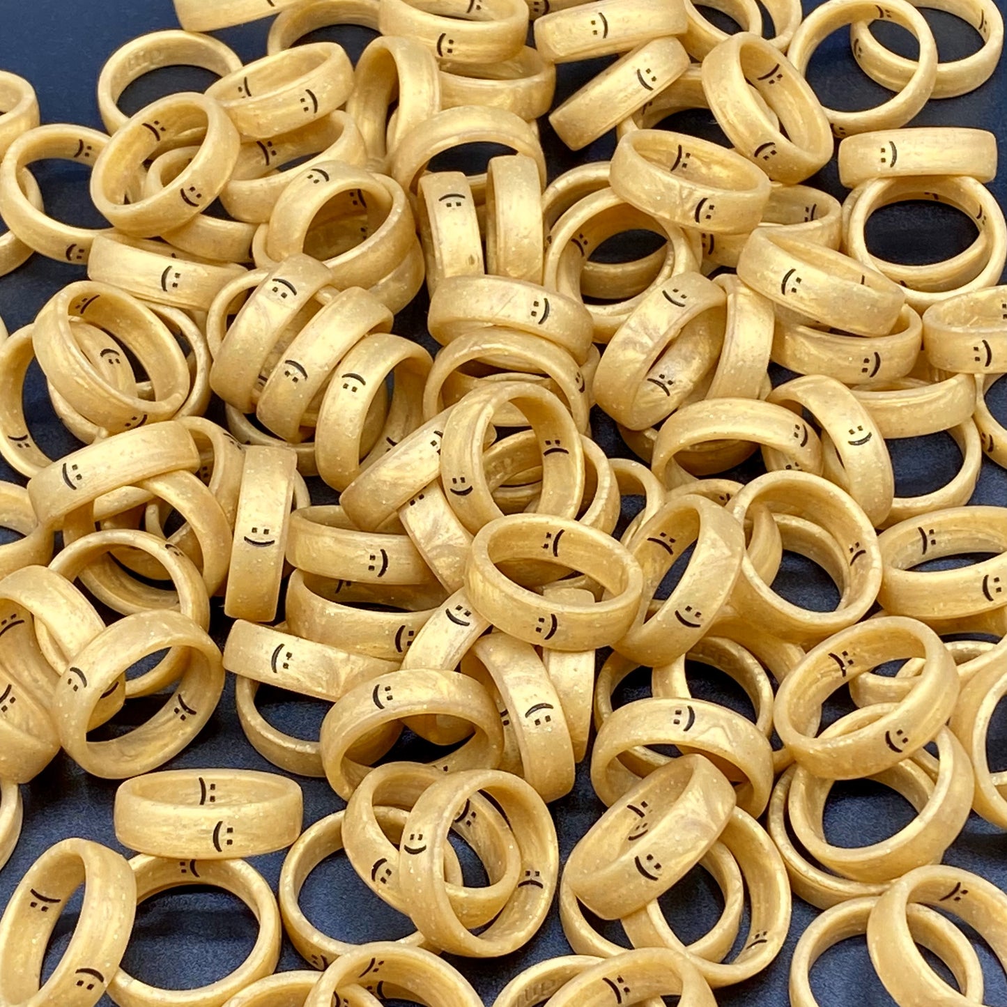 Flip Reversible smile / frown gold ring