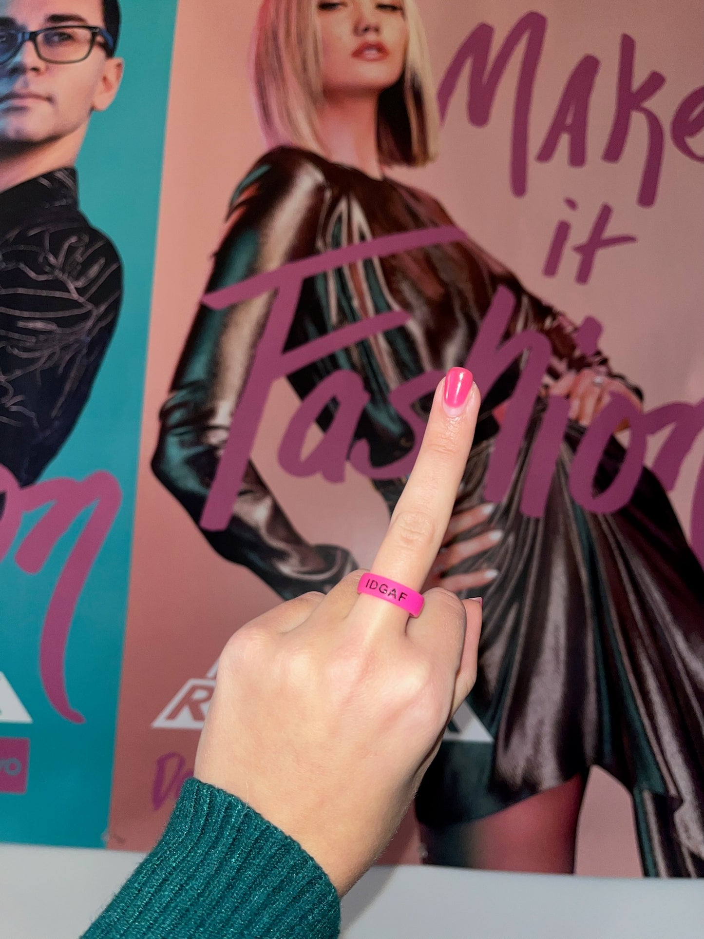 Flip Reversible IDGAF / obsessed Ring