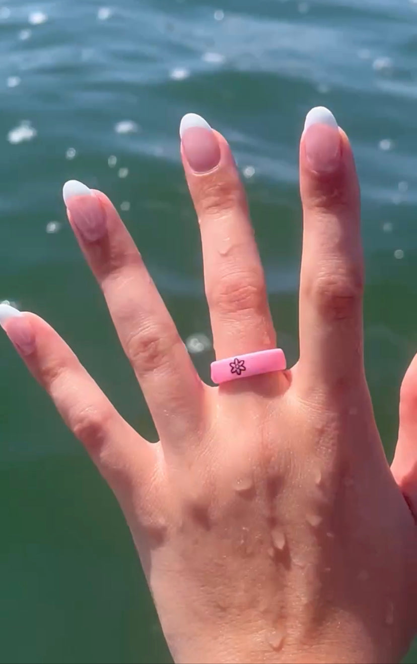 Reversible Flip Flower Power Pink Ring