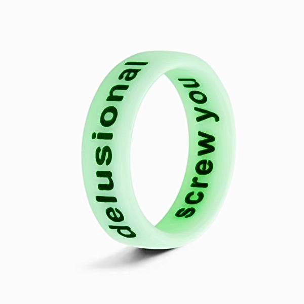 Flip Reversible delusional / screw you ring