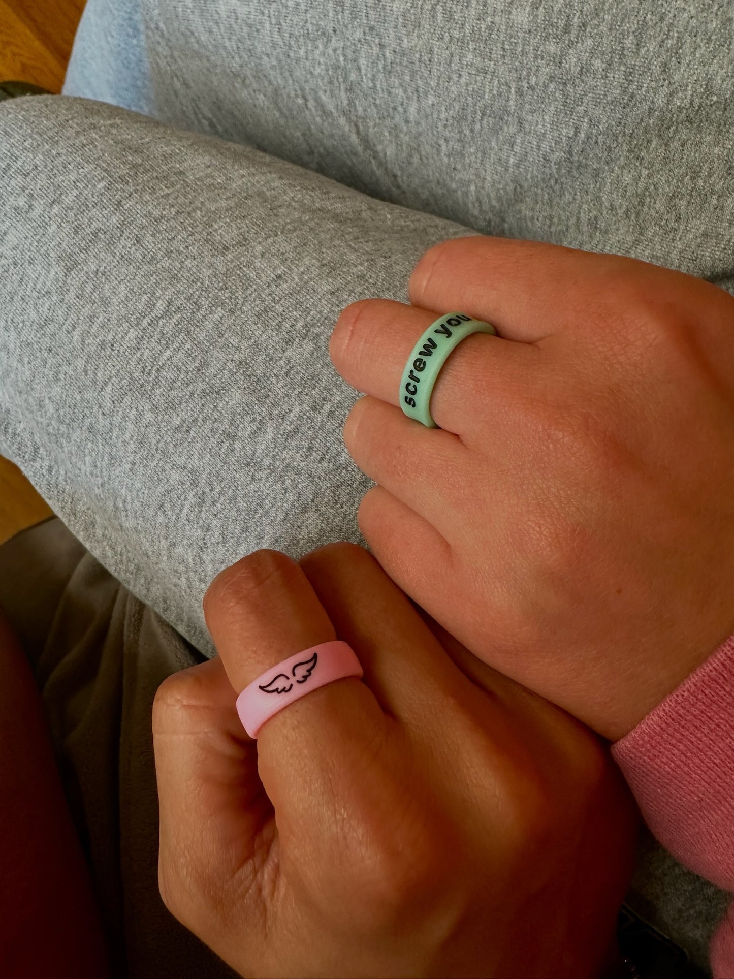 Flip Reversible delusional / screw you ring