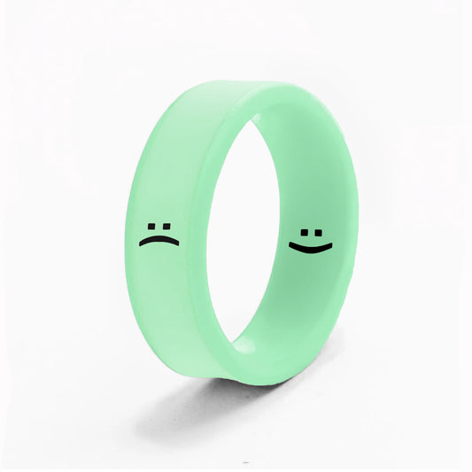 Flip Reversible smile / frown ring matcha green