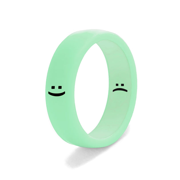 Flip Reversible smile / frown ring matcha green FlipRings