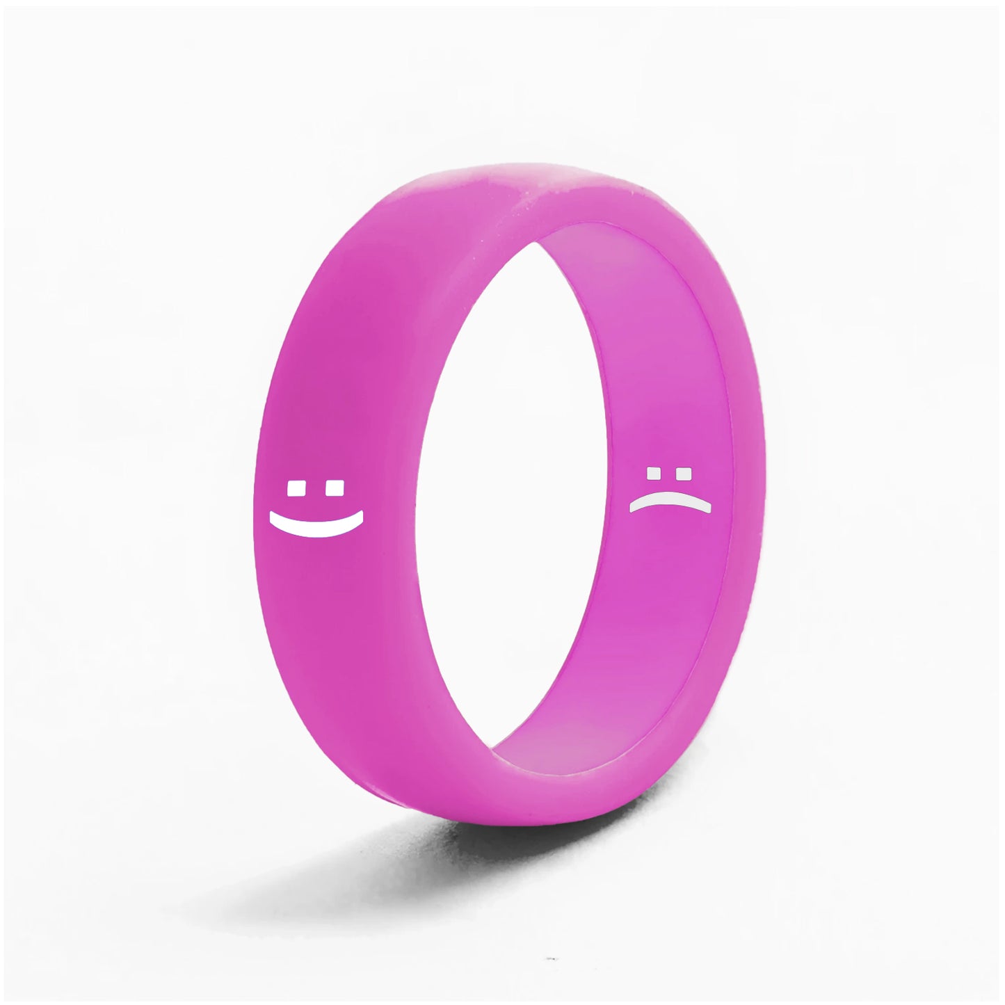 Flip Reversible smile / frown ring magenta