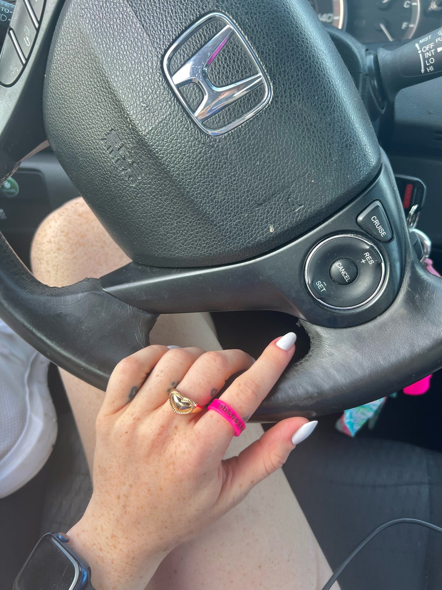 Flip Reversible IDGAF / obsessed Ring