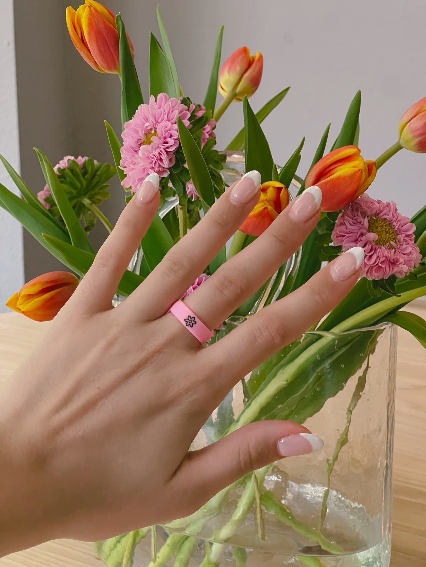 Reversible Flip Flower Power Pink Ring