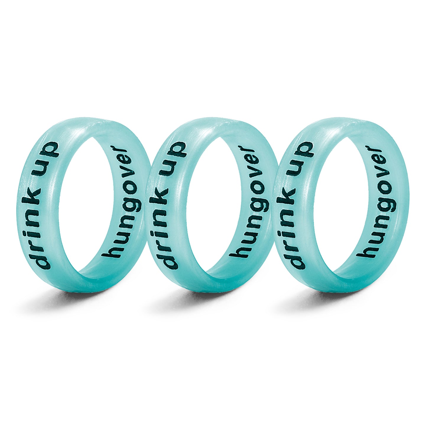 Flip Reversible drink up / hungover 3pk turquoise Rings
