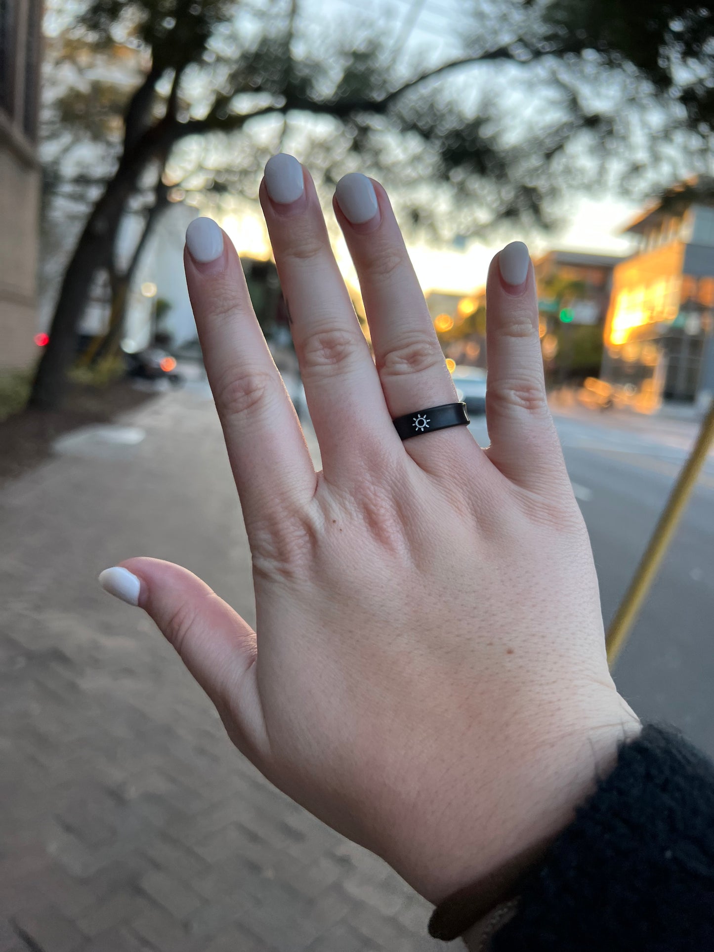 Flip Reversible moon / sun ring black