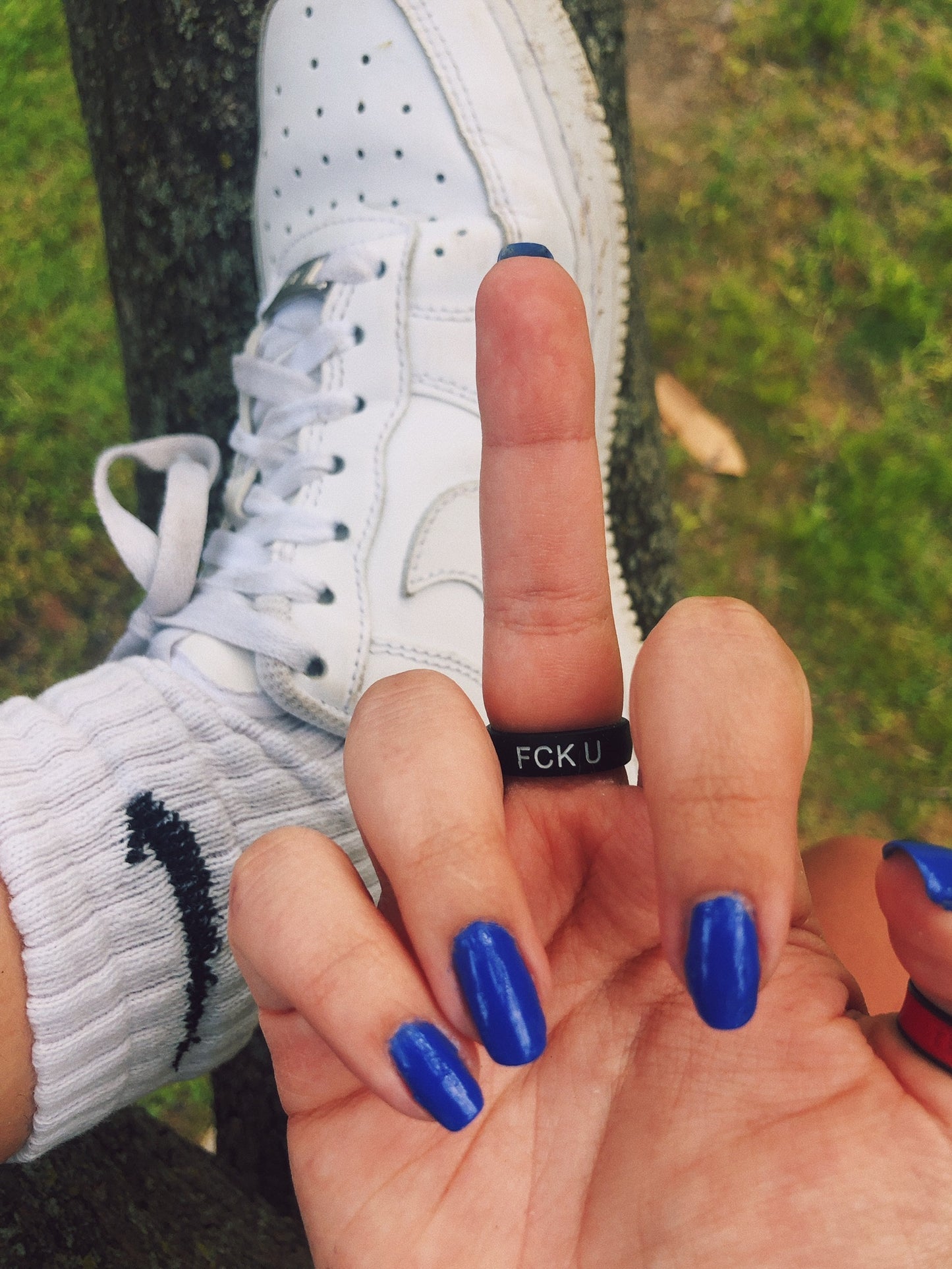 Flip Reversible FCK U / LOVE Ring