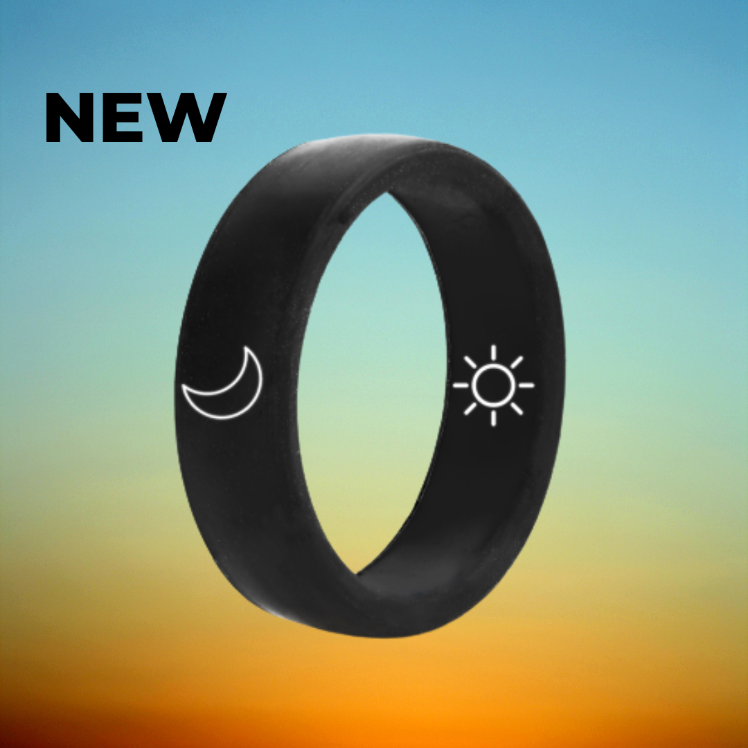 Flip Reversible moon / sun ring black