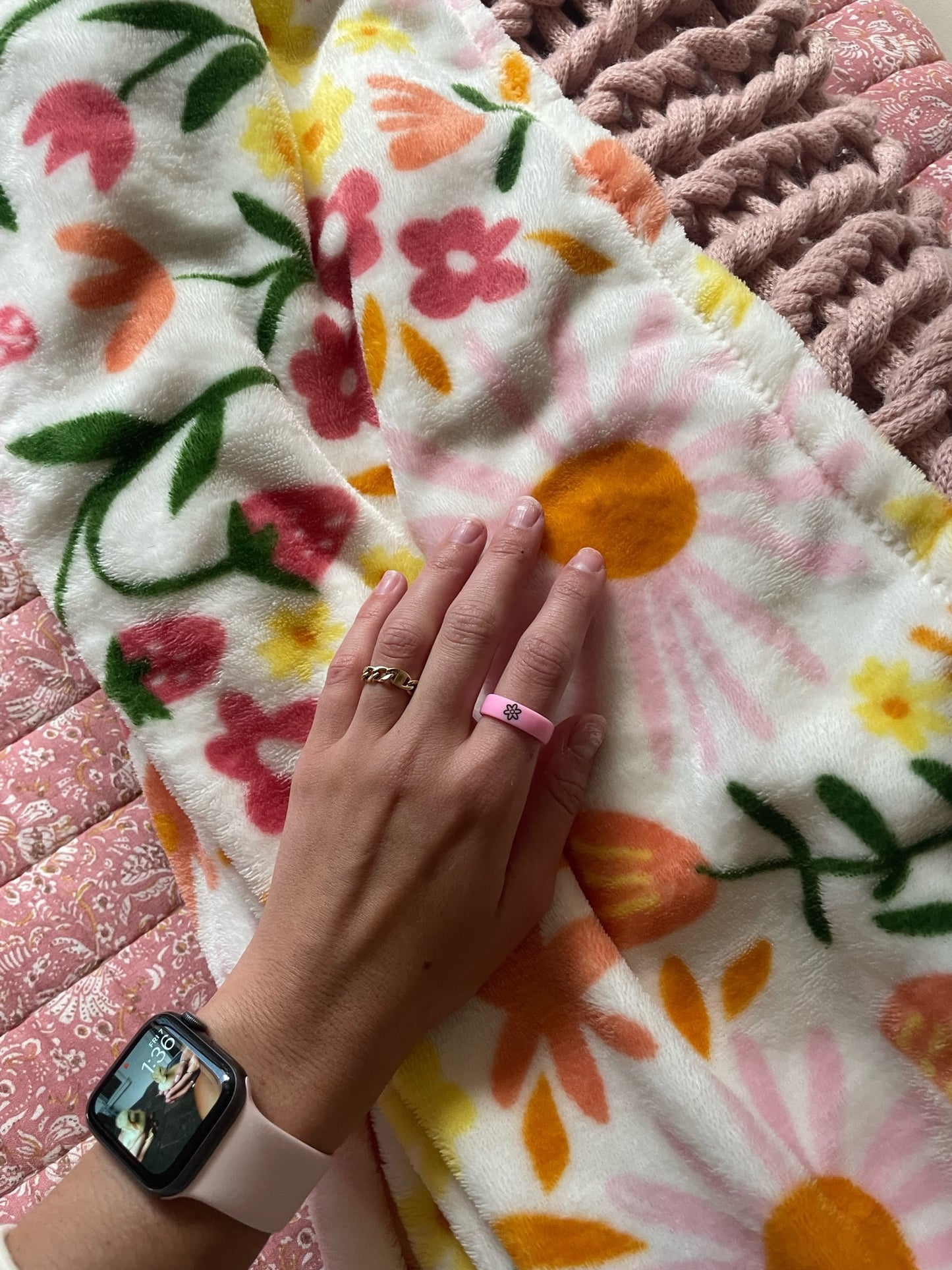 Reversible Flip Flower Power Pink Ring