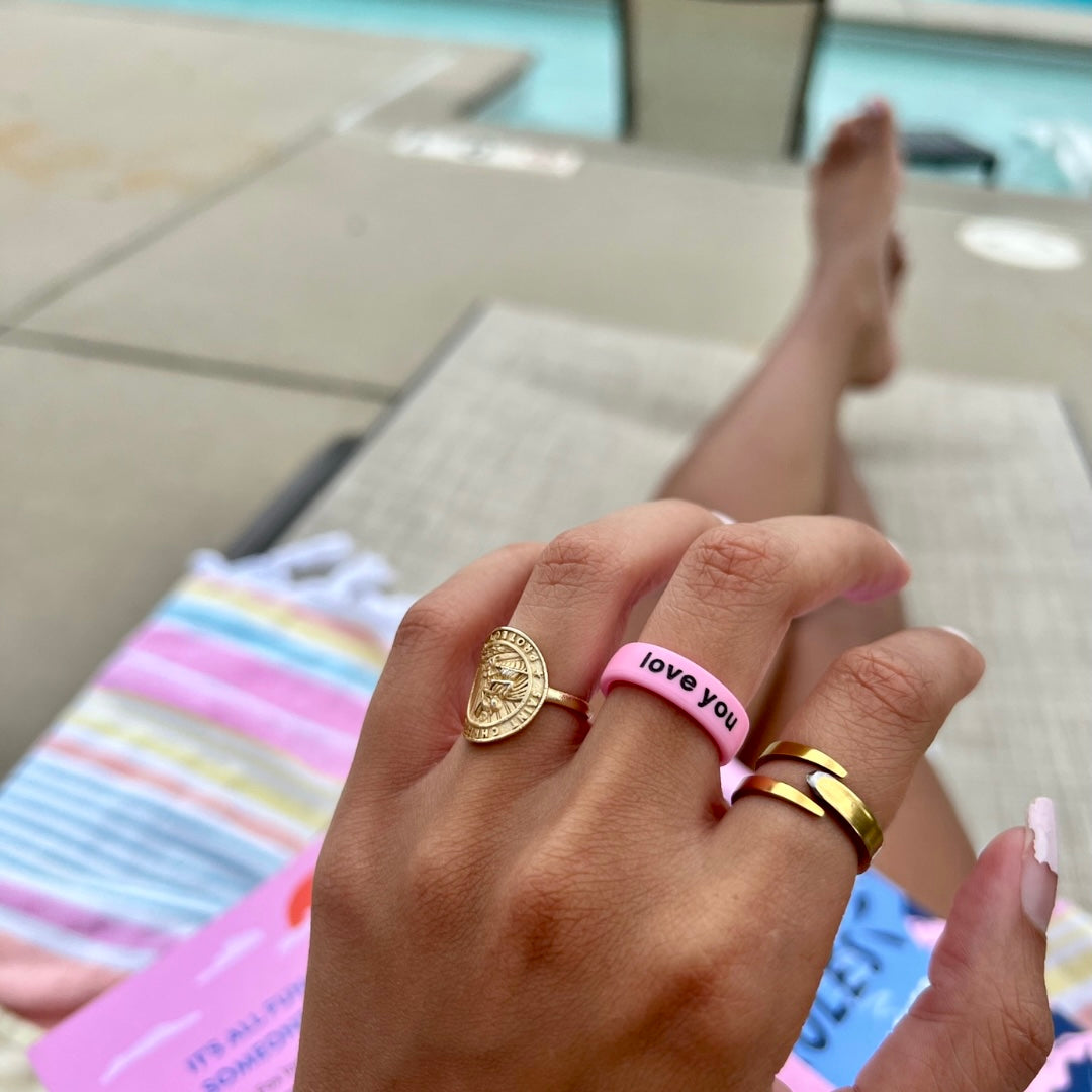 Flip Reversible love you / say it back ring