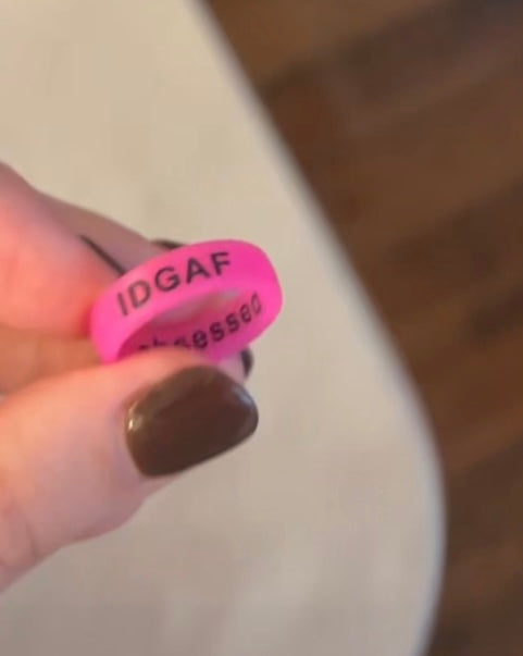 Flip Reversible IDGAF / obsessed Ring