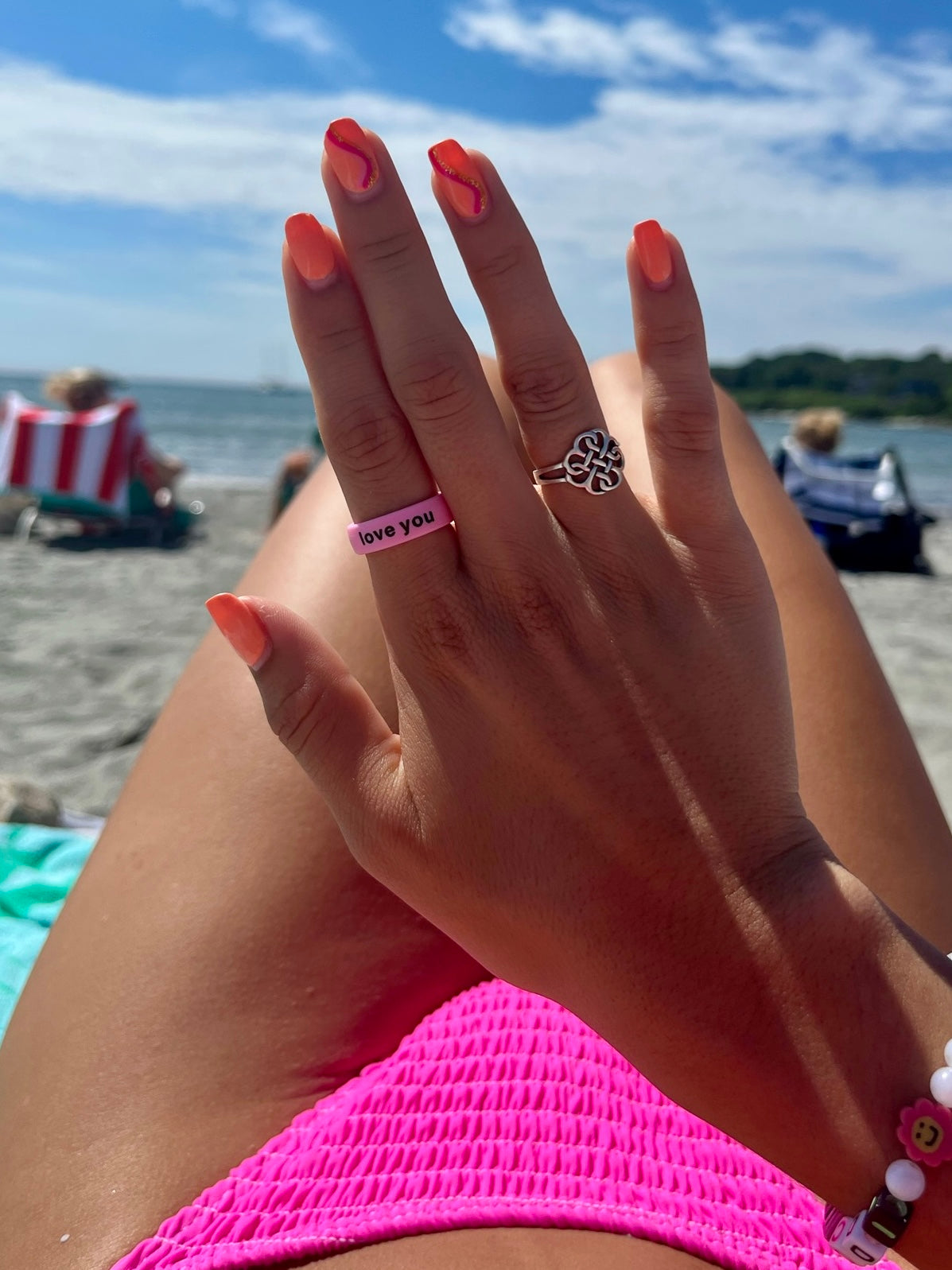 Flip Reversible love you / say it back ring