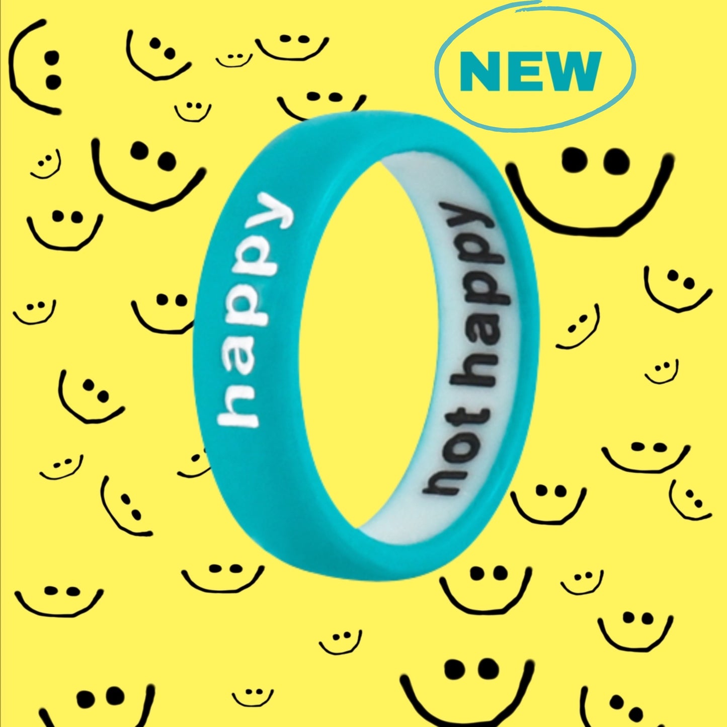 Flip Reversible happy / not happy Ring