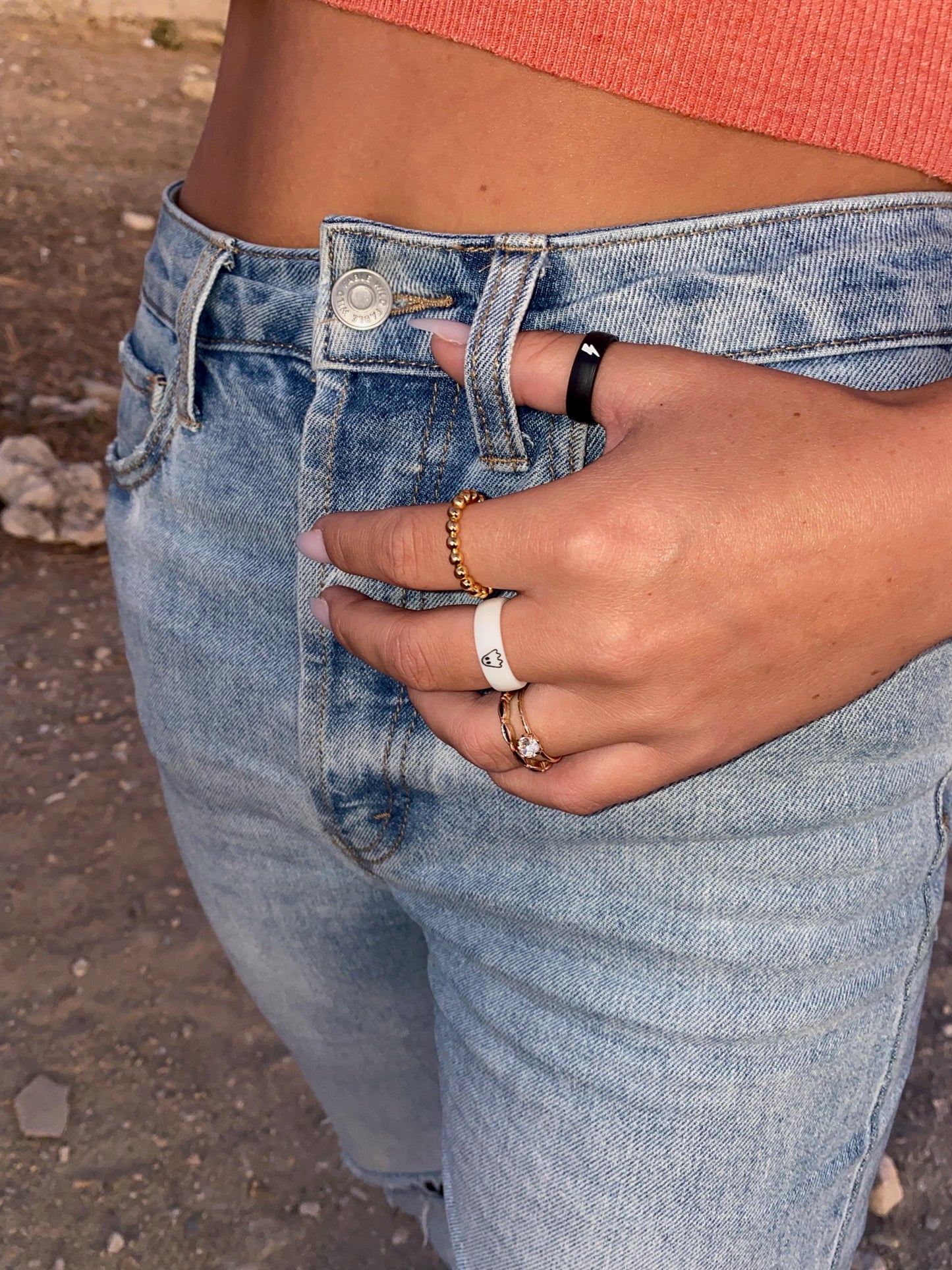 Flip Reversible Ghost / BOO ring