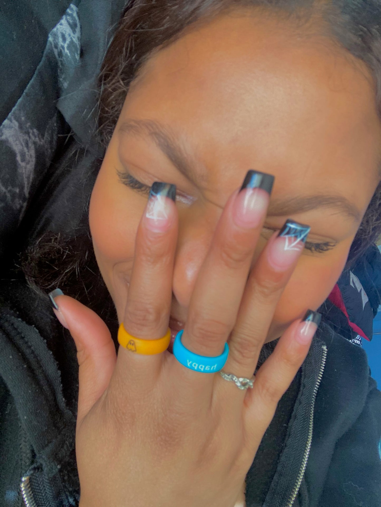 Flip Reversible happy / not happy Ring