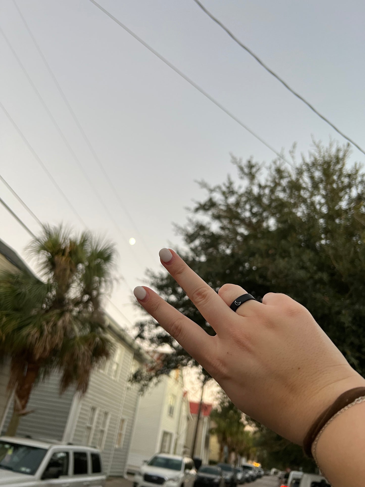 Flip Reversible moon / sun ring black