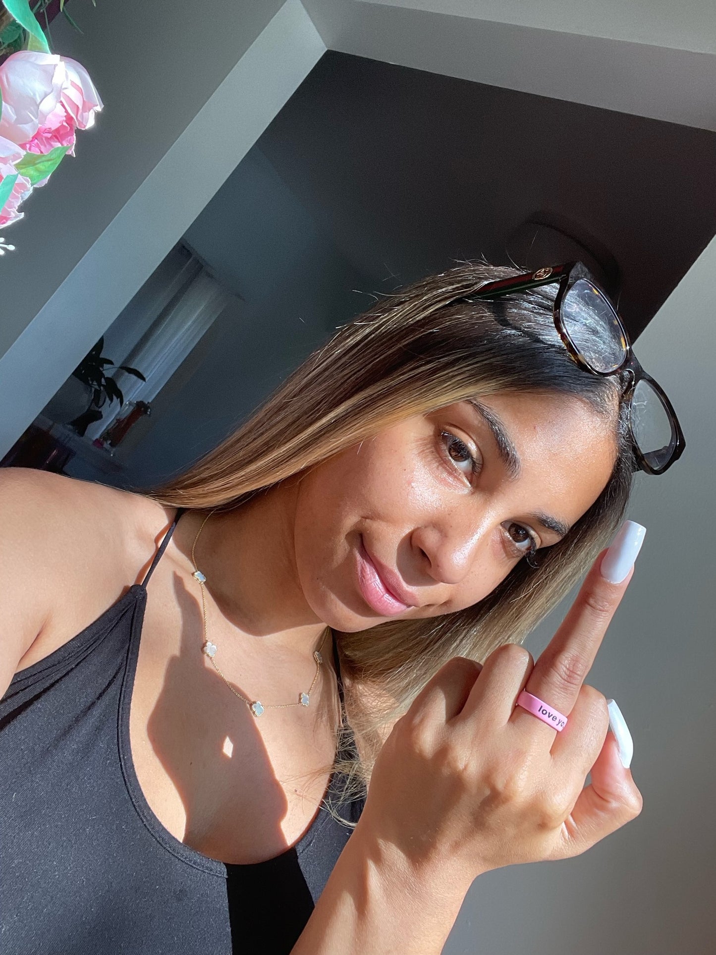 Flip Reversible love you / say it back ring
