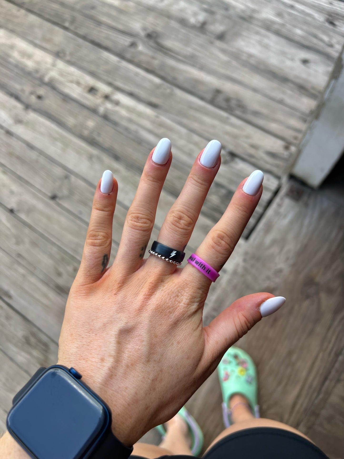 Flip Reversible lightning bolt / cloud ring