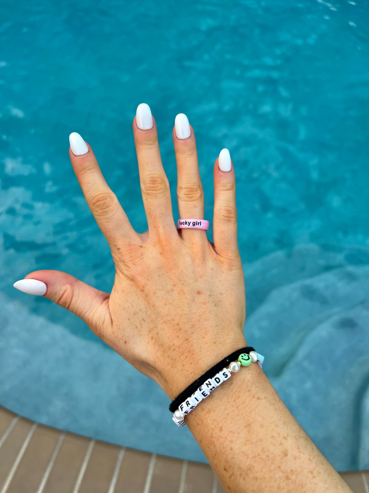 Flip Reversible lucky girl / lucky life ring