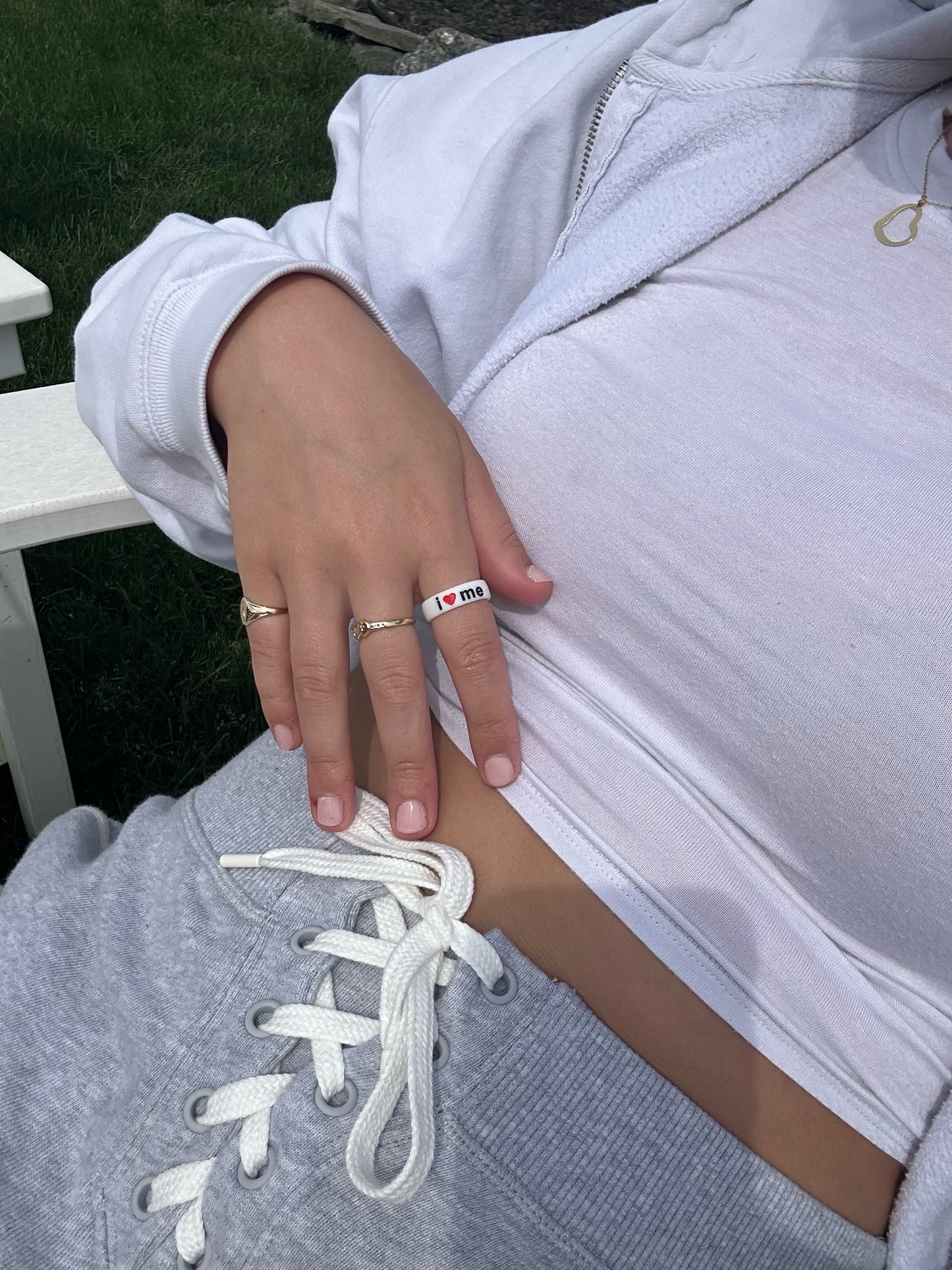 Flip Reversible i❤️me / i❤️u ring