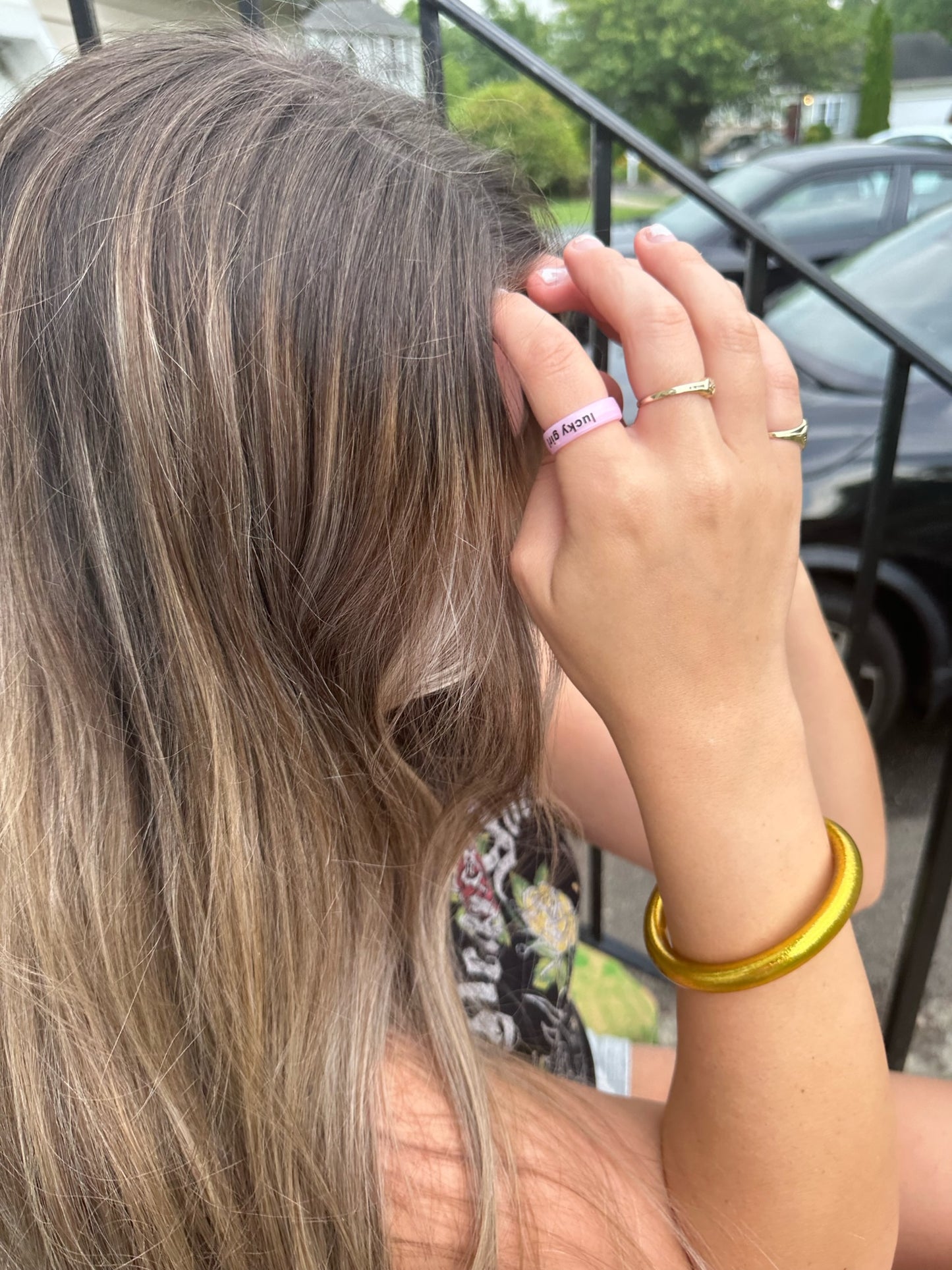 Flip Reversible lucky girl / lucky life ring
