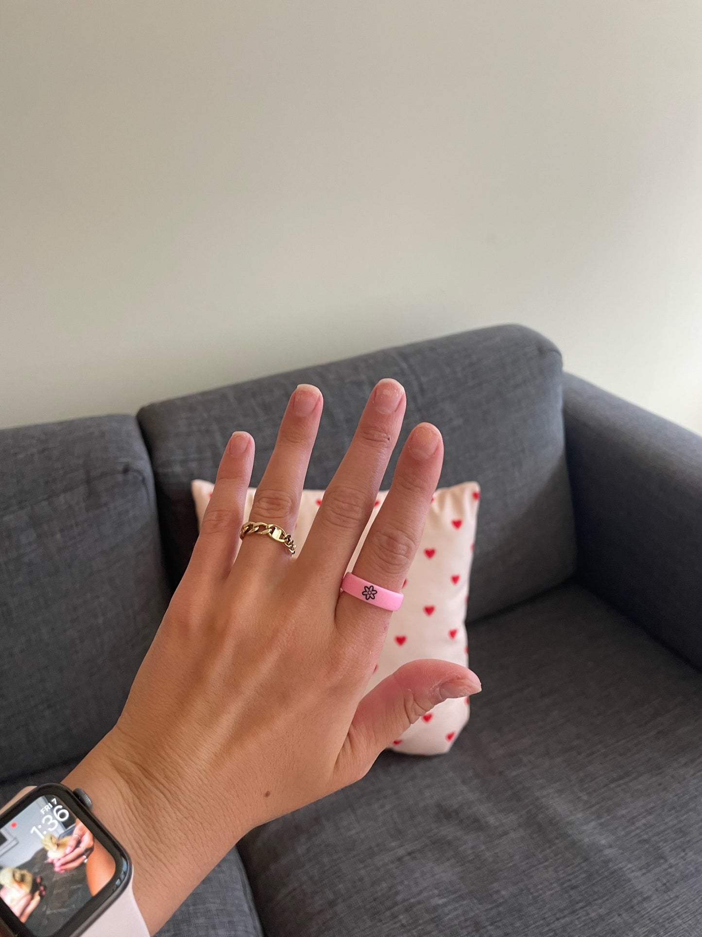 Reversible Flip Flower Power Pink Ring