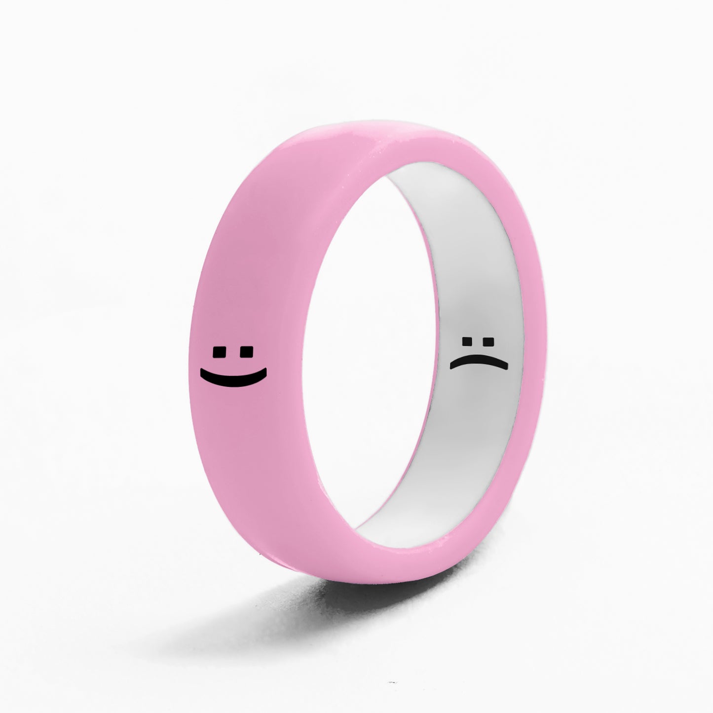 Flip Reversible smile / frown ring bubble gum