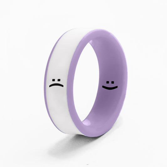 Flip Reversible smile / frown ring lavender