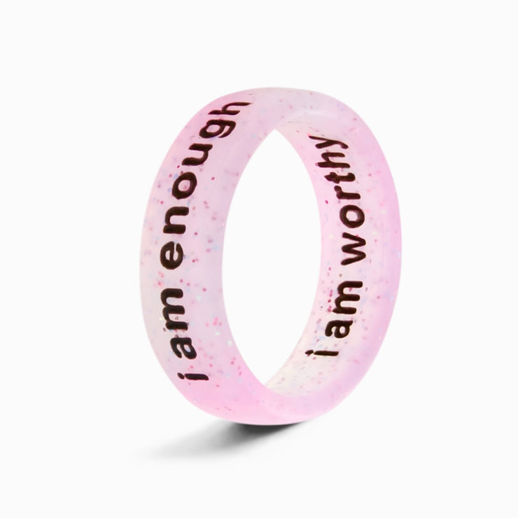 Flip Reversible i am worthy / i am enough ring