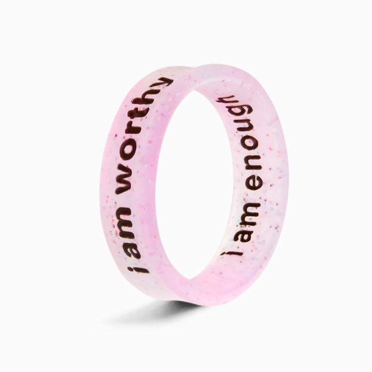 Flip Reversible i am worthy / i am enough ring