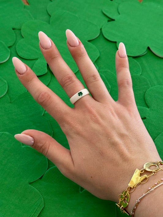 Flip Reversible shamrock / feelin' lucky Ring