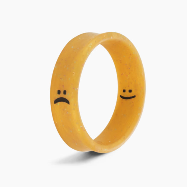 Flip Reversible smile / frown gold ring