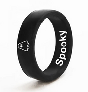 Flip Reversible ghost / spooky ring black