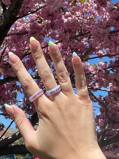 Flip Reversible i am worthy / i am enough ring