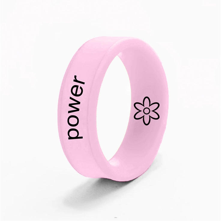 Flip Reversible flower / power pink Ring
