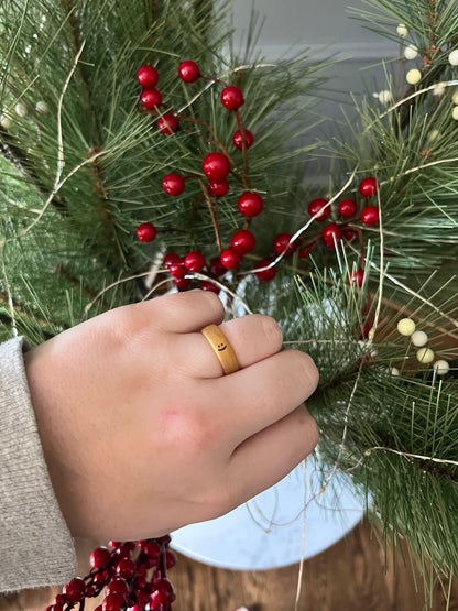 Flip Reversible smile / frown gold ring