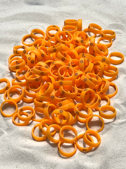 Flip Reversible sun / moon orange ring