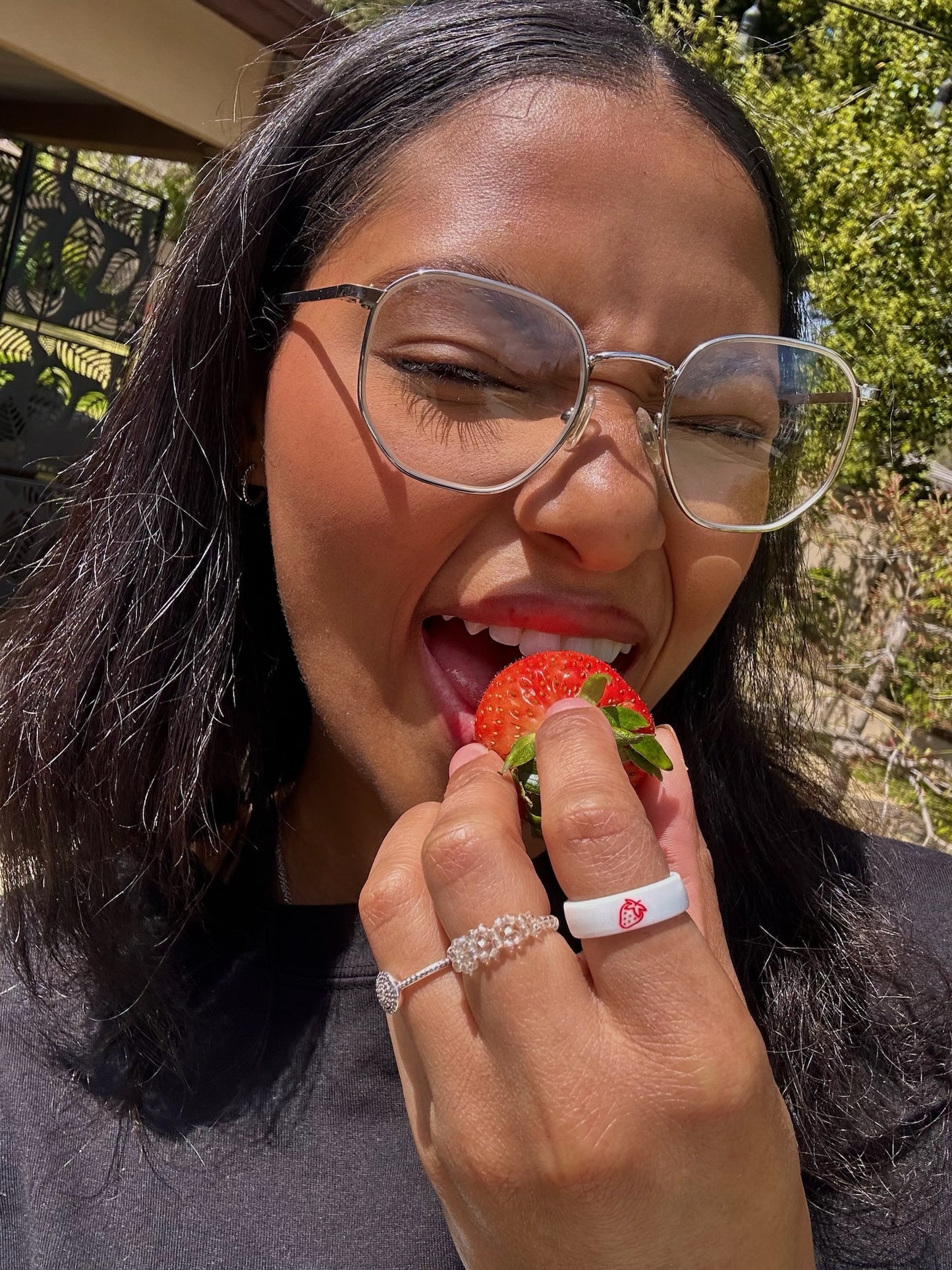 Flip Reversible strawberry / berry sweet ring