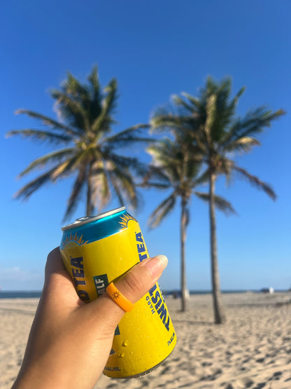 Flip Reversible sun / moon orange ring