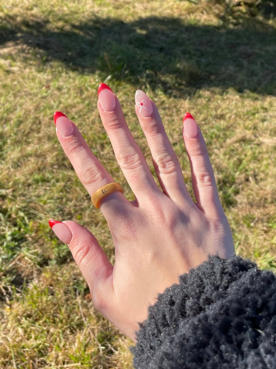 Flip Reversible smile / frown gold ring