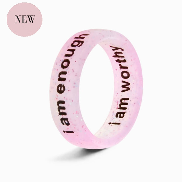 Flip Reversible i am worthy / i am enough ring