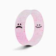 Flip Reversible smile / frown ring cotton candy sparkle