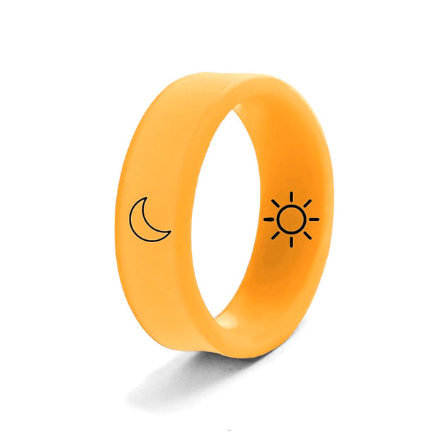 Flip Reversible sun / moon orange ring