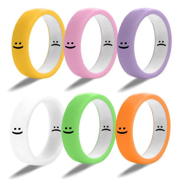 Flip Reversible Smile  Ring 6 Pack