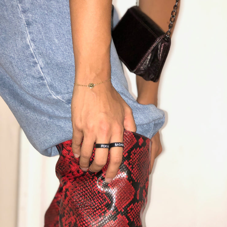 Flip Reversible BADASS / GURRL Ring