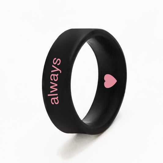 Flip Reversible Pink heart / Always ring